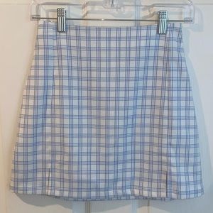 Brandy Melville Blue & White Plaid Skirt